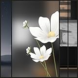Vinilos para Cristales 50X90CM Flores Blancas Vinilo Adhesivo Cristal Translucido,Window Film Anti UV