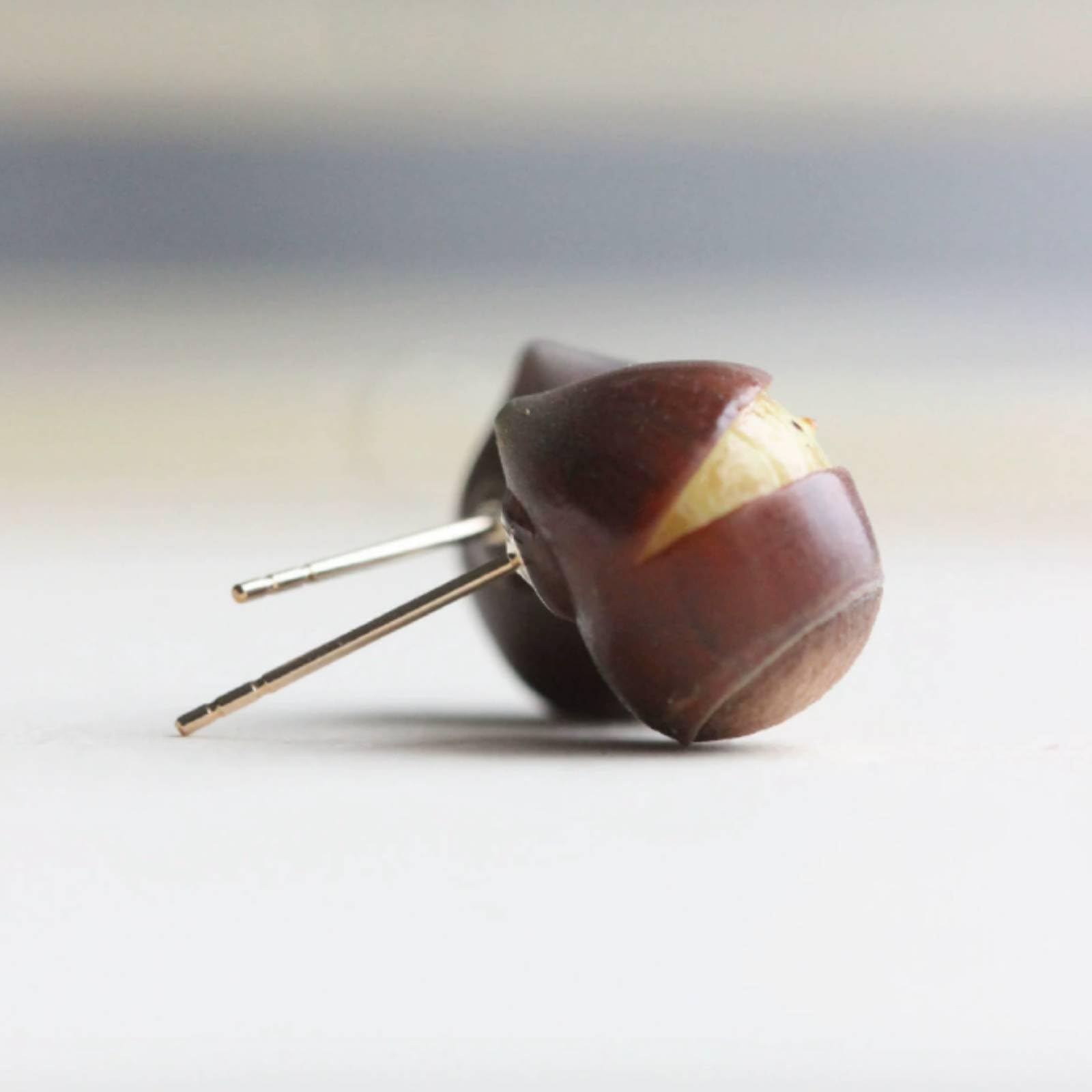 Baoblaze Pendientes de Bellota Acorn Clip de Oreja Joyería Mujer Resina Cobre Chapado Artesanales Estilo Naturaleza Ligeros Cómodos Adecuados para Vestir