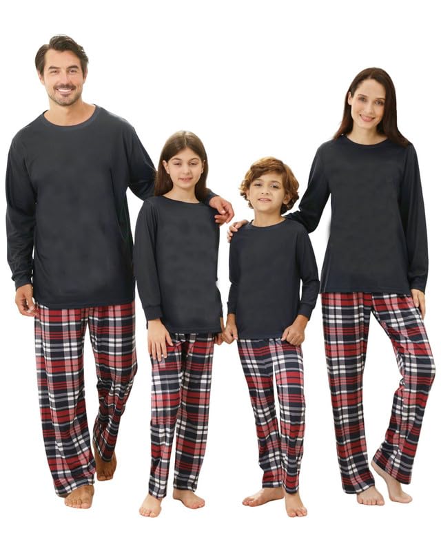 Kouric Pigiama Natale Famiglia, Pigiami Natalizi per Tutta la Famiglia, Pigiama Natalizio Famiglia Pigiami Natale, Girocollo Due Pezzi Natale Pajamas Set per Donna Uomo Bambino Bambina