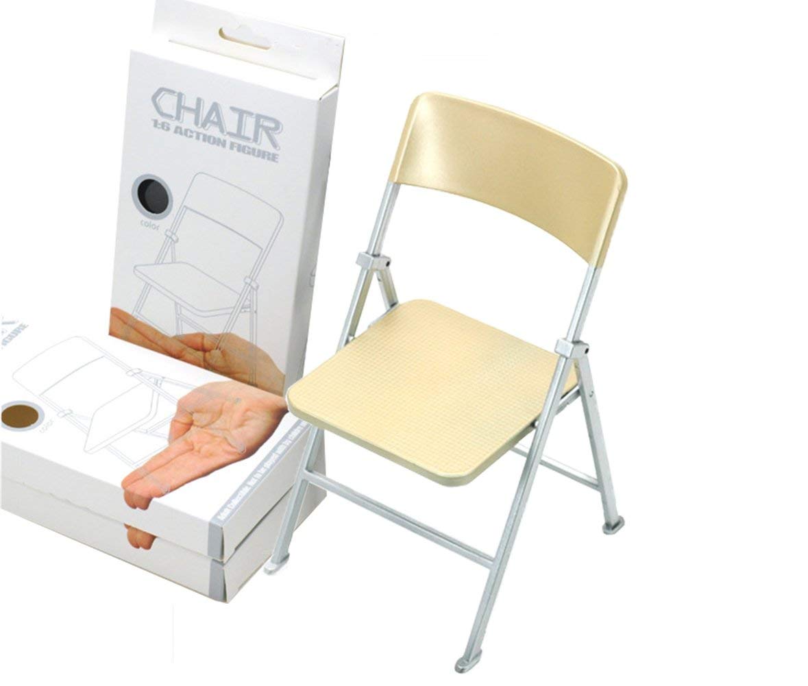 Phicen 1/6 Scale Folding Chair Playsets for Action Figures BJD Dolls Soldiers (Gold)