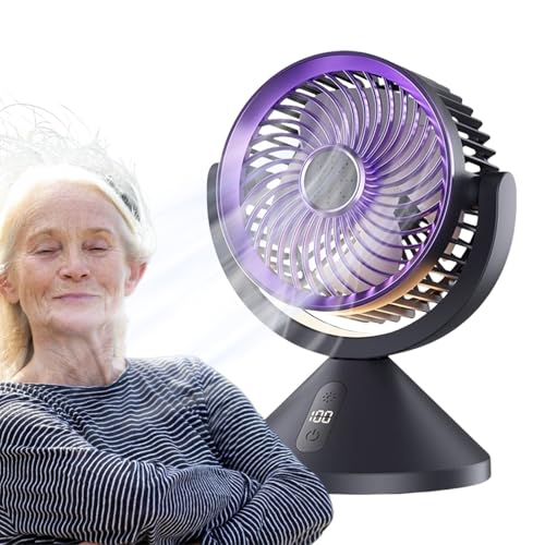 Circulador Eléctrico - Generador De Flujo De Aire USB Tipo C, Mini Regulador De Clima Con Oscilación De 360 Grados Ajustable, LED Listo Para Desodorante | Asistente Climático Personal Ligero