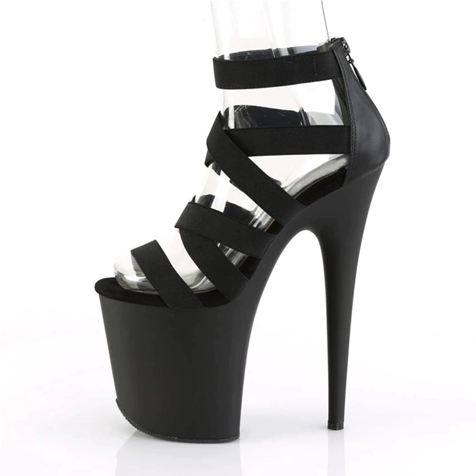 Talons Hauts Grande Taille pour Femme | Sandales Plateformes à Bride Cheville et Talon Aiguille de 20 cm pour Performances en boîte de Nuit et Pole Dance Professionnelle