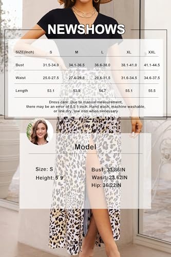 Image of Newshows Women's 2026 Lightweight Summer Wedding Guest Beach Vacation Casual V Neck Split Flowy Maxi Dress