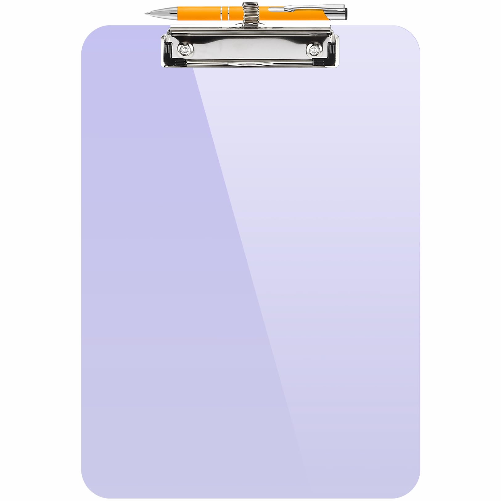 Sooez Plastic Clipboard with Pen Holder, [10% Thicker] Clip Boards 8.5x11 with Low Profile Clip, Cute Hanging Clipboard, Standard Letter A4 Size for Kid Teacher, Office & School Supplies, Light Purple