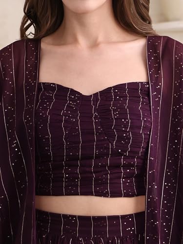 Image of PURVAJA Women's Maxi Fit & Flare Viscose Ethnic Co-Ords