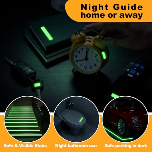 Image of High Brightness Glow in the Dark Tape for Safety Marking, Art Craft DIY, Halloween Deco and Party Accessories. Non-Toxic Adhesive, Waterproof Rechargeable Luminous Tape (1 in X 30 ft)