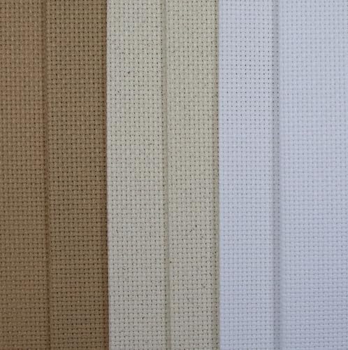 Image of KCS 6 pc of 12 inch x 18 inch(30cmx45cm) 14CT Counted Cotton Aida Cloth Cross Stitch Fabric (White+Oatmeal+Khaki)
