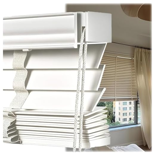 Faux Wood Blinds for Indoor Windows, Wooden Venetian Blinds & Shades 2 Inch Cordless, Blackout Privacy Horizontal Blinds for Office,Bathroom,Living Room(White)