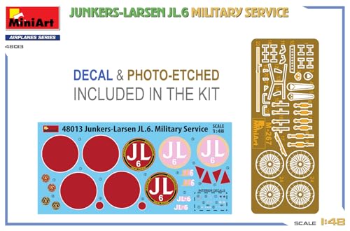MiniArt 48013 1:48 Junkers-Larsen JL.6. Milit. Service - originalgetreue Nachbildung, Modellbau, Plastik Bausatz, Basteln, Hobby, Kleben, Modellbausatz, Zusammenbauen