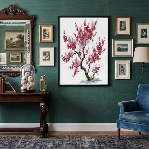 Tableau decor murale grand format impression toile prunier en fleurs - 2