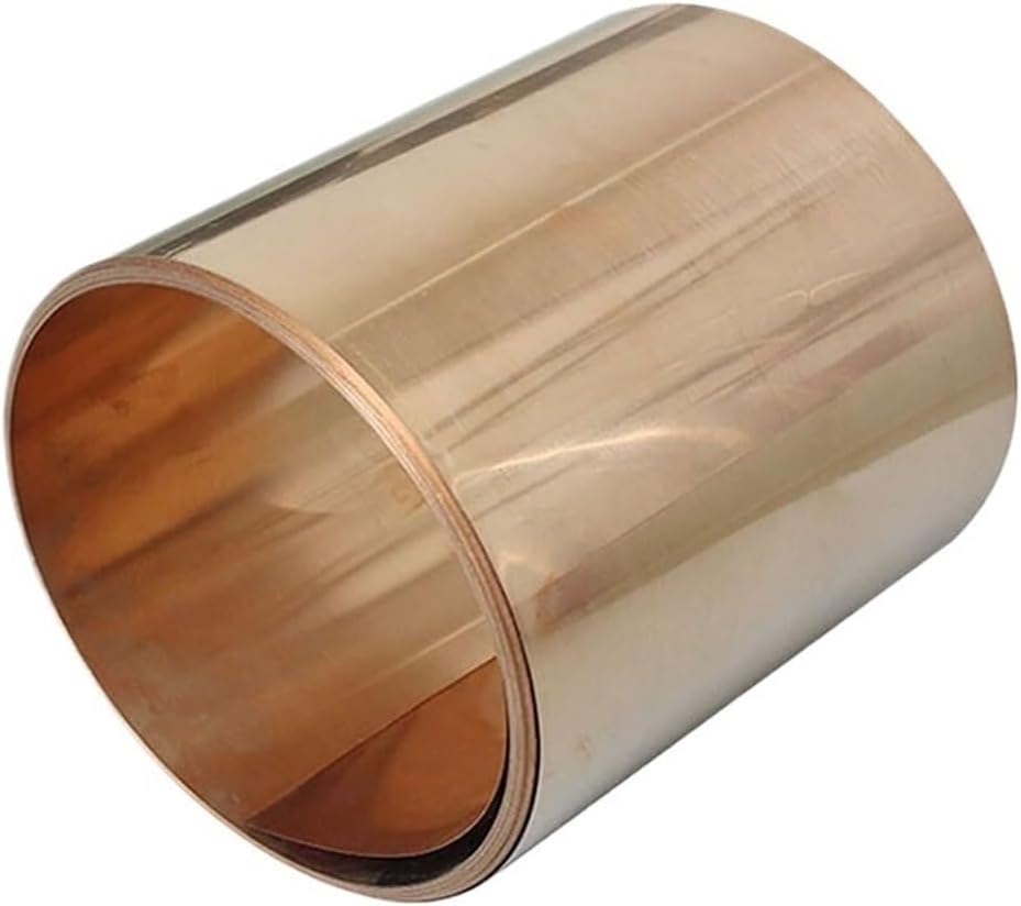Phosphorous Copper Strip Plate Wear-Resistant Tin Phosphor Bronze Spring Elastic Tape Foil Sheet(0.5x300x100mm(1PCS))