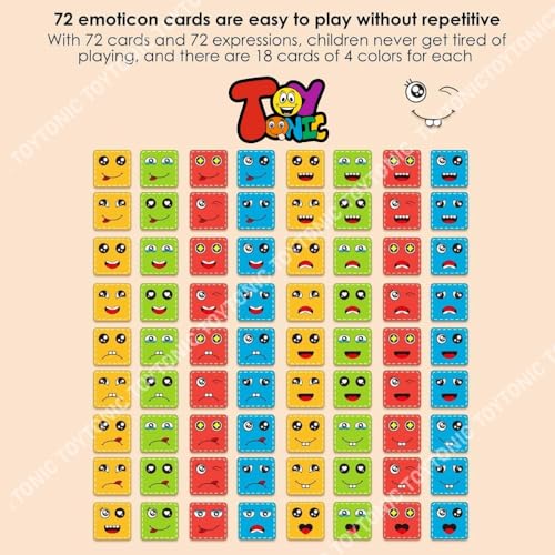 Image of TOYTONIC Emoji Face Cube Puzzle Game for Kids - Creative Learning Game for All Ages - Fun Expression Matching Challenge - Brain Teaser Gift Toy for Boys 7-14 Years