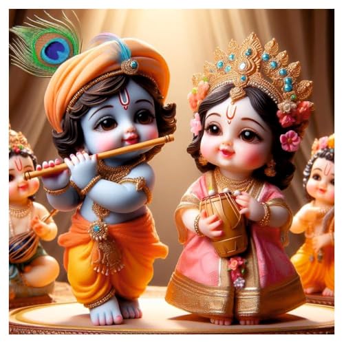 Image of British Terminal Cute little Bal Gopal Baby God Krishna| Kanha Ji | Laddu Lord Makhan Chor Painting Religious Poster for Pregnant Women for wall (matt thin vinyl,sticker,multicolor,unframed)| bj277