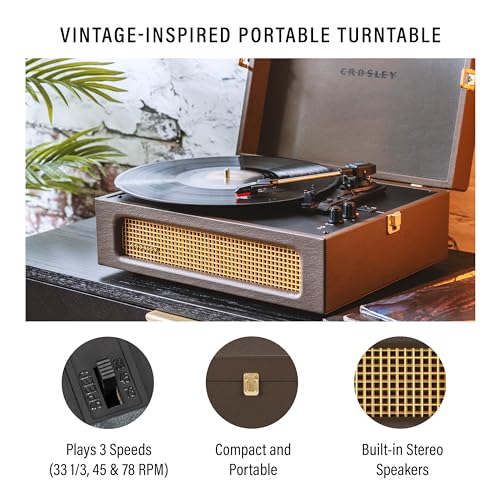 Image of Crosley CR8017B-CO Voyager Record Player, Cocoa