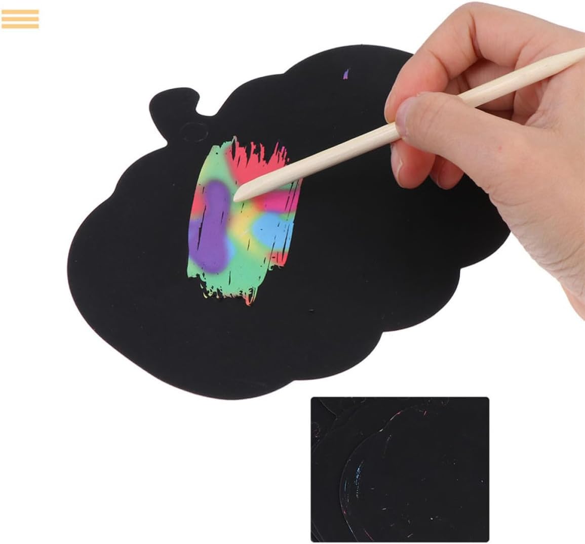 Boys and Girls Scratch Papers Halloween Set Pumpkin-shaped 48pcs Paper