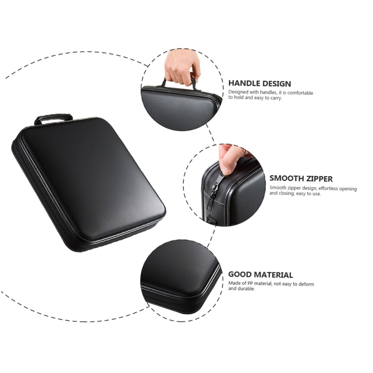 Uonlytech Custodia per CD Portatile Capacità 160 Dischi, Organizer Rigido Resistente per Viaggi e Casa, Protezione Antiurto e Design Compatto