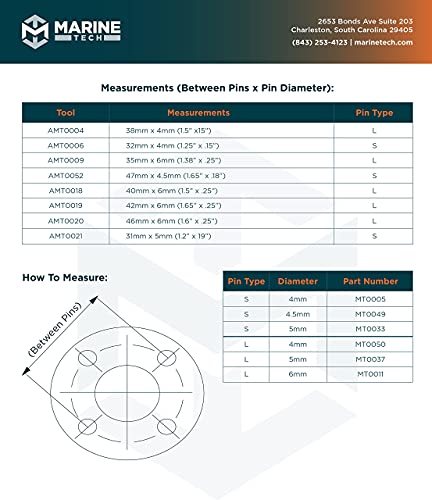 M Marine Tech Tools Outboard Trim/Tilt Pin Wrench Set, Yamaha, Suzuki, Johnson, Evinrude - 38Mm (Amt0004) 32Mm (Amt0006), 35Mm (Amt0009) #TOP5