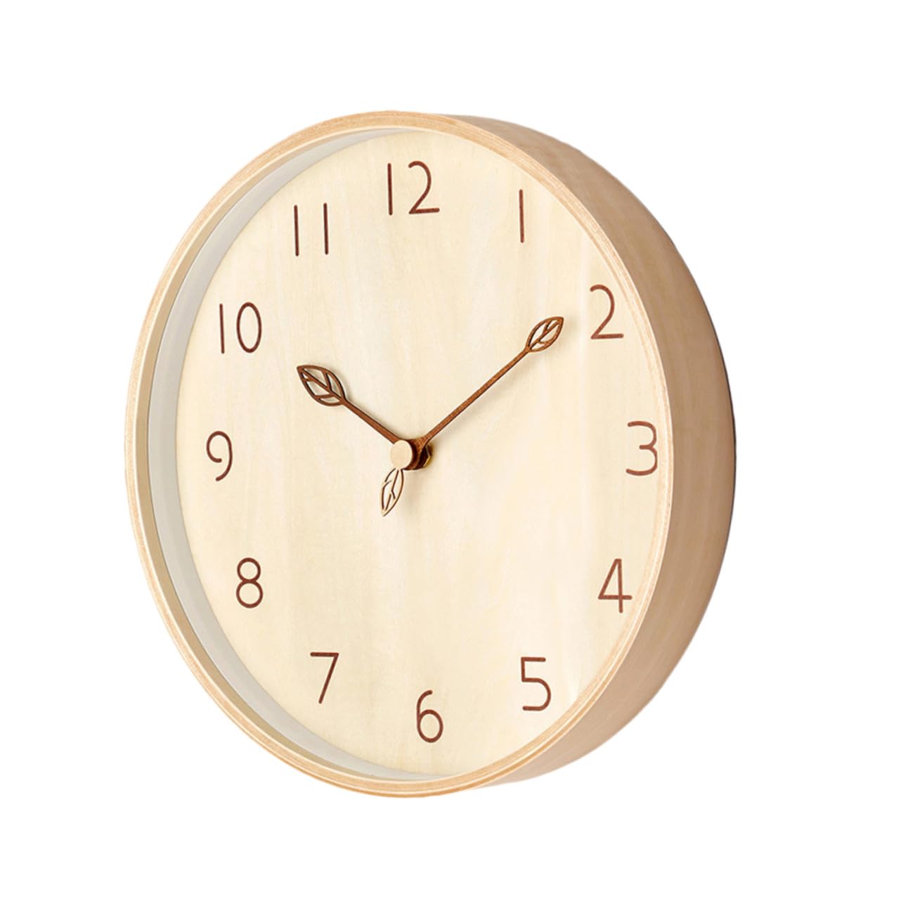 Horloge murale bois massif TOYANDONA avec de superbes aiguilles branches pour un salon chic
