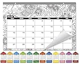 SICOHOME Desk Calendar 2019,Coloring Desk Pad Calendar,Animals,16