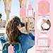 Initial Luggage Tags for Suitcases, Cute Embroidered Letter Luggage Bag Suitcase Identifier Name Baggage Tag, PU Leather Travel Luggage Tags, Bag Tags for Men Women Kids Luggage Handbags(Pink A)
