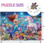 100 Puzzles pour les enfants de 6 à 8 ans, Puzzle de sirène et de licorne 100 Pièces pour enfants, Scène sous-marine Puzzle pour enfants Apprendre Jouets éducatifs Cadeaux pour filles Garçons
