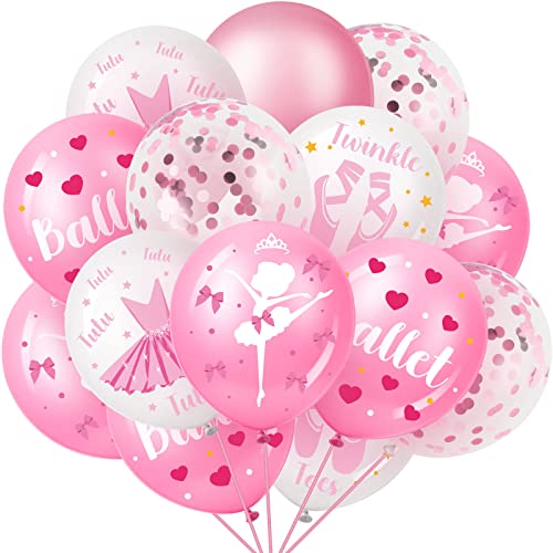 48 Pieces Ballerina Birthday Party Decorations Ballerina Balloons Pink And White Balloons Ballet Balloons Ballerina Pink Balloons Ballerina Decorations For Baby Shower Birthday Wedding Party Supplies #TOP1