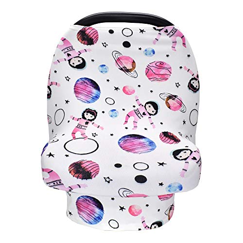 Image of Rquite Car Seat Cover Baby, Carseat Cover for Boy Girl, Stretchy Infant Car Seat Cover, Breathable Car Seat Canopy, Nursing Cover for Breastfeeding, Multi-use Baby Carseat, Carrier, Stroller Covers