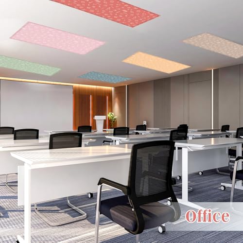 Image of VIHOSE 6 Pcs Fluorescent Light Covers for Ceiling Lights Classroom Magnetic Light Covers Classroom Filters Office School Drop Ceiling, 4 x 2 ft(Stationery)