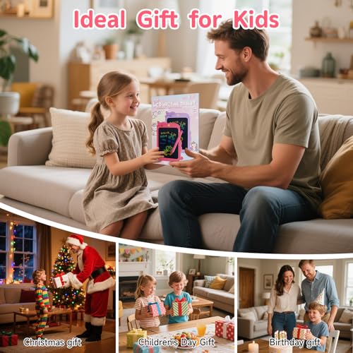 Electight LCD Writing Tablet for Kids, 10 inch Drawing Pad, Colorful Eye Protection Drawing Board with Lock & Erase FUNC, Birthday Gifts Education Toys for 3-8 Years Old Boys and Girls(Pink)