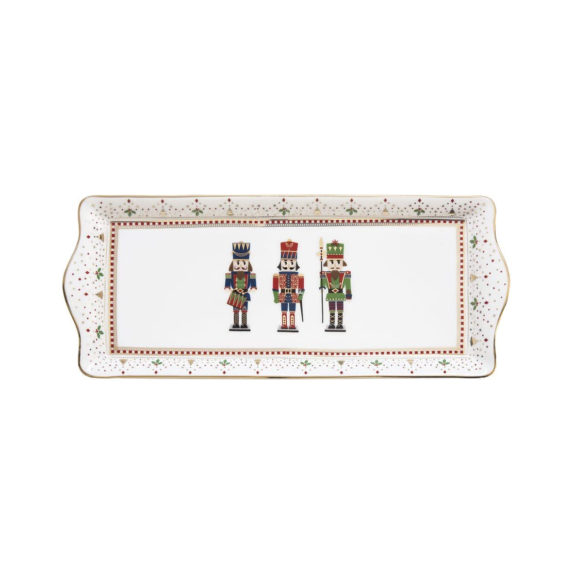 Assiette De Service De Noël En Porcelaine - 35x15 Cm - Motif Soldats Colorés - Avec Boîte Cadeau