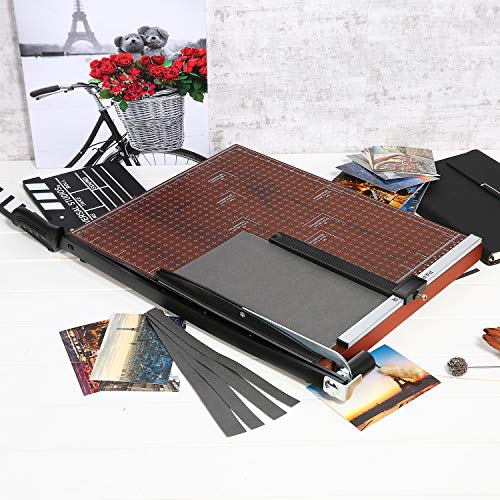 A2-B7 Paper Trimmer Paper Cutter Heavy Duty Trimmer Gridded Paper Photo Guillotine Craft Machine 18 inch Cut Length 12 Sheets Capacity for Office Home Use (Red)