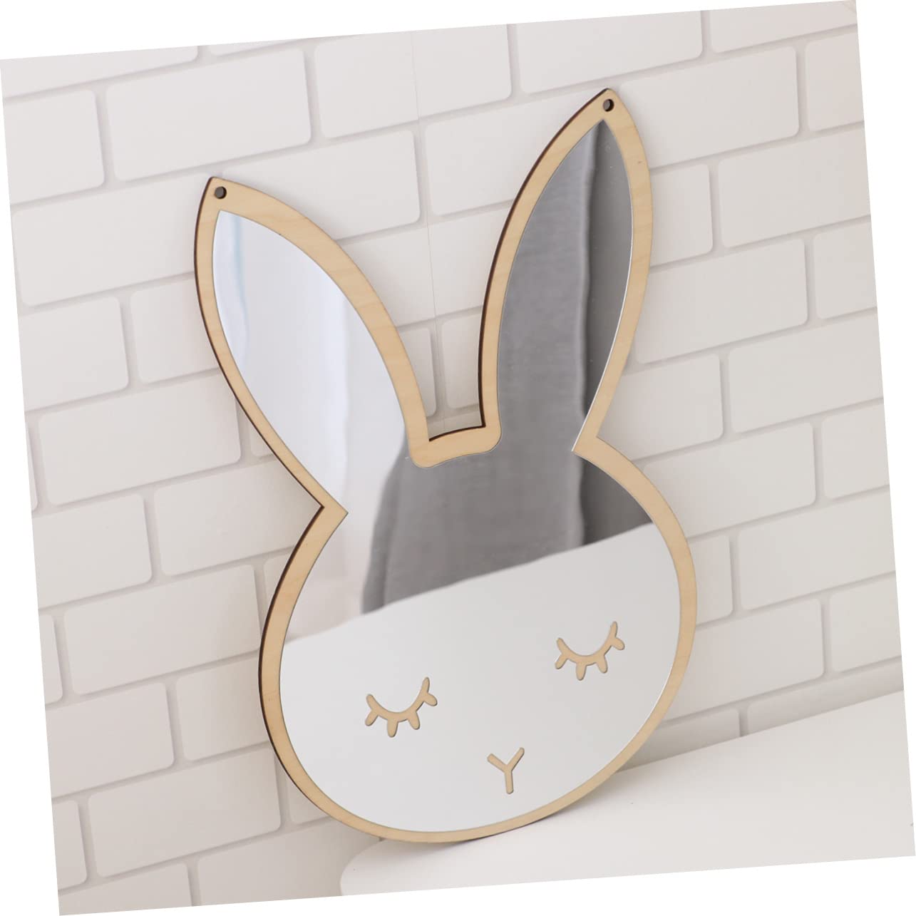 Beatifufu Kid's Room Decor Mirror Rabbit Shape Self-Adhesion Mirror Safe Easy to Install Perfect for Kids