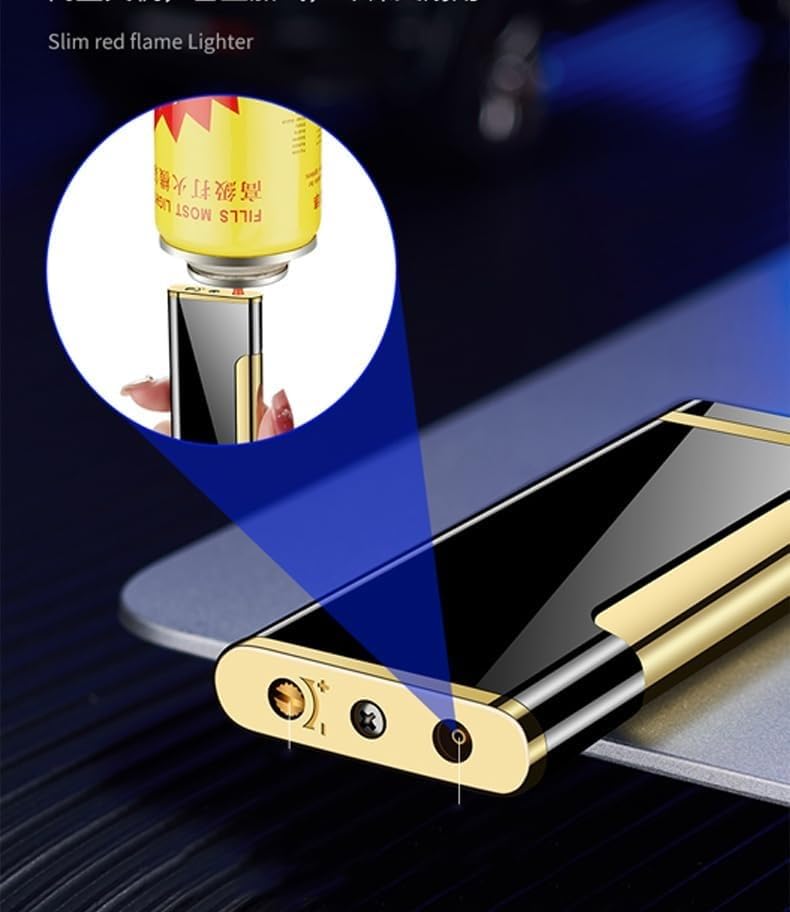 Encendedor Ultrafino Recargable de Butano Dorado miniatura 6