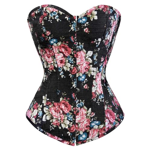 Corset Top Bustier Womens Floral Denim Jeans Overbust Outfit Basques
