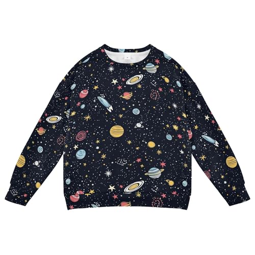 JUNZAN Space Starry Cosmic Planet Little Boys Sweatshirt Hoodie Fleece Sweatshirt With Hoodie Party 4T