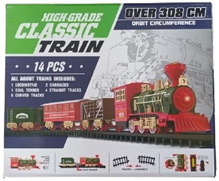Image of Bestie Toys Classic Train Set for Kids with Multiple Train Types, Metro & Kids' Train Models, Unisex, Multicolor, Age 3+