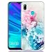 Produktbild ZhuoFan Huawei P Smart 2019 Hülle, Schutzhülle Silikon Transparent mit Muster Motiv Handyhülle Ultra Dünn Slim Stoßfest Weich TPU Bumper Case Backcover für Huawei P Smart 2019, Pink Blau