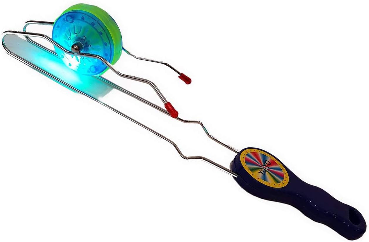 6 pack - Light-up Yoyo Rail Twirler, spinning magnetic flashing yoyo toy for Birthday Party Favors / Goodie Bags / Party giveaways (assorted colors)