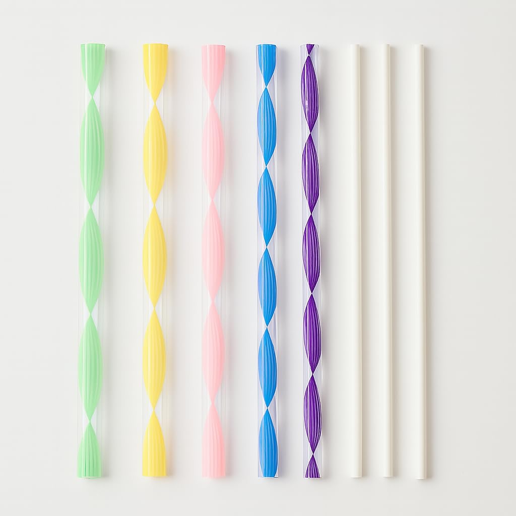 Red Lily Mandala Tool Art Tool Set of 8 PCS Colorful Acrylic Flat Head Twisted Stick/Rod in Assorted Sizes for Nail Art, Dot Painting