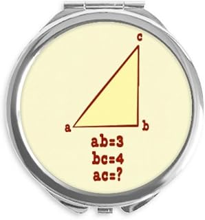 Triangle Length Illustration Pattern Hand Compact Mirror Round Portable Pocket Glass