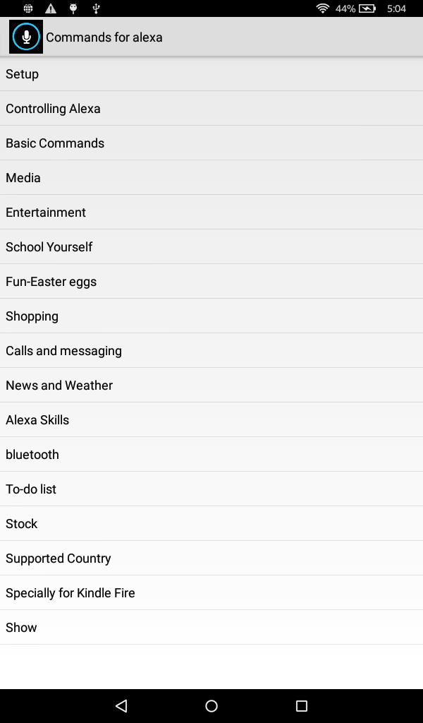 Commands For for Android