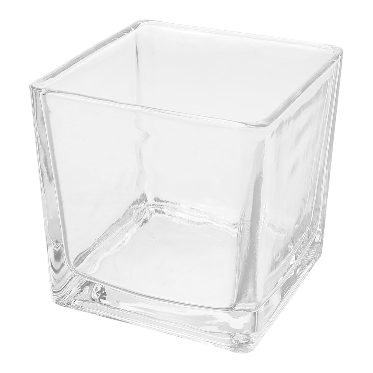 ifundom Clear Square Glass Vase 3.15In Hydroponic Planter for Wedding Centerpieces and Modern Tabletop Floral Arrangements
