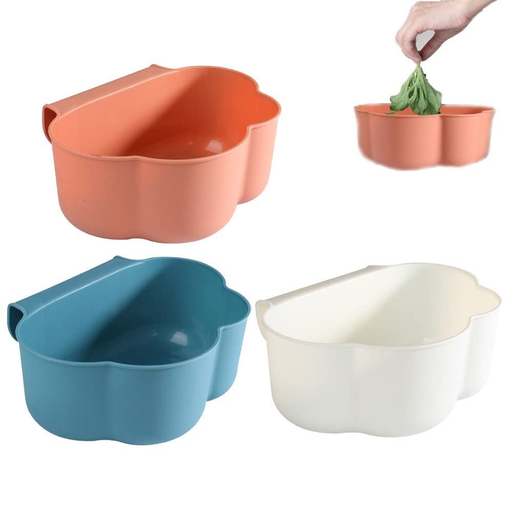 Danlai As Shown 3Pcs Hanging Waste Basket Over The Cabinet Door Kitchen Cabinet Hanging Garbage Waste Bin Can Trash Barrel Storage Container