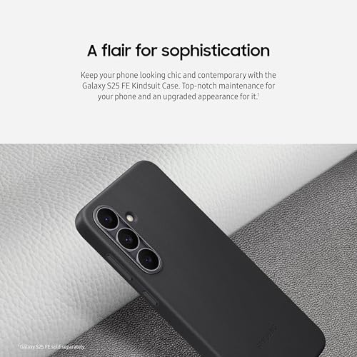 Image of SAMSUNG Galaxy S25 FE Kindsuit Phone Case, Textured Feel, Chic Protective Cover, Soft Inner Lining, Elegant, US Version, Black