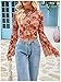 BEAUDRM Women's Y2K Floral 70s Top Hippie Shirt Sheer Mesh Tee Shirt Disco Long Bell Sleeve T Shirts Crew Neck Boho Crop Tops Multi Orange Large