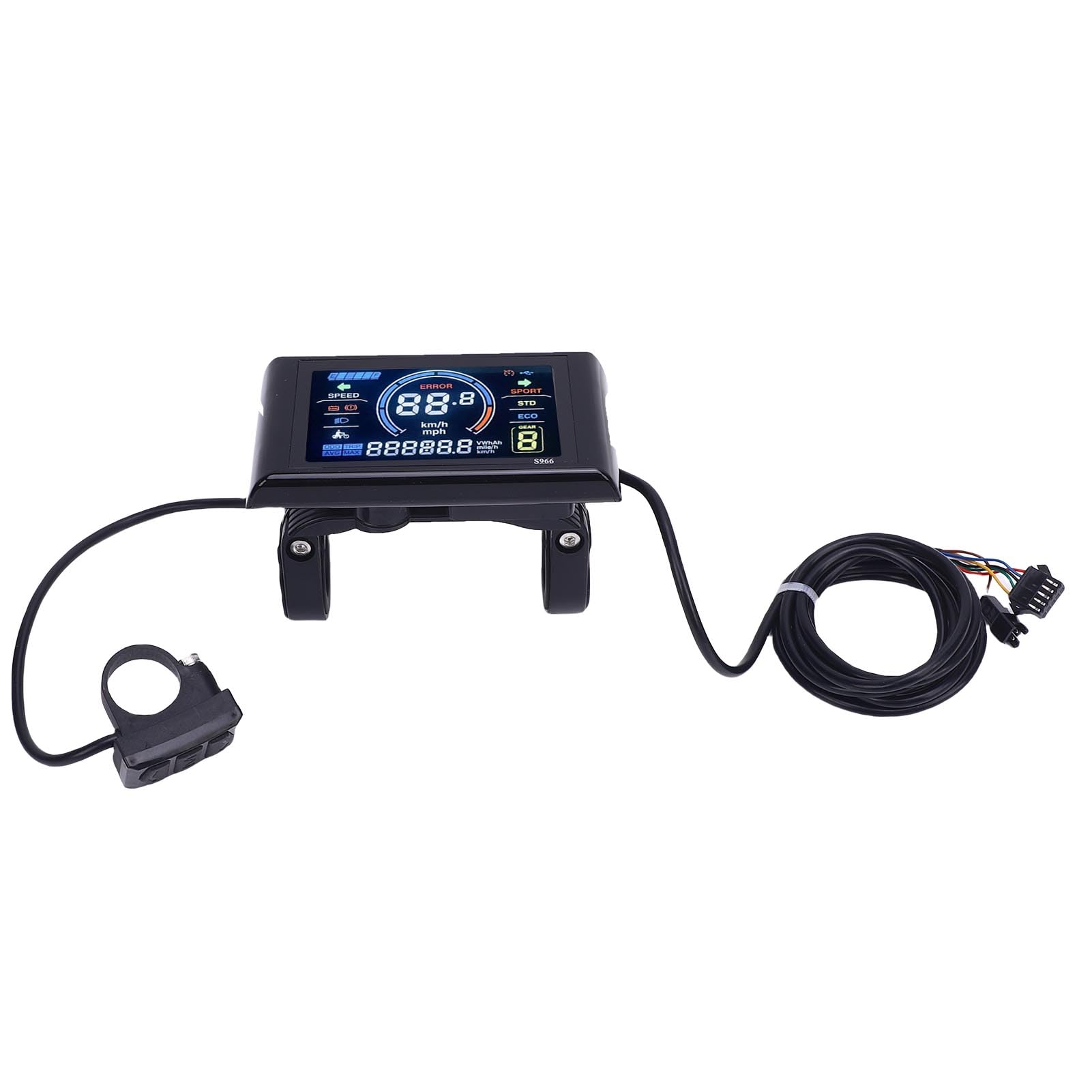 Generic Wyświetlacz LCD do Roweru Elektrycznego, Wodoodporny Kolorowy Licznik Rowerowy 24 V 36 V 48, Licznik Rowerowy do Rowerów Górskich z Inteligentnym Licznikiem NFC Jazdy na Rowerze Górskim