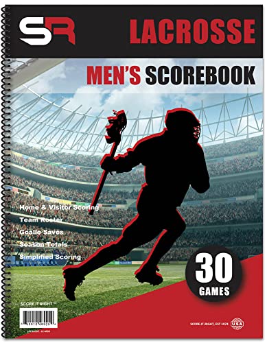 Livre de score lacrosse sur le terrain pour suivre la saison de crosse masculine de votre équipe