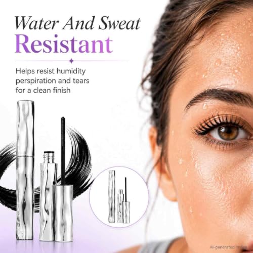 Curling Silver Stick Mascara, 5d Metal Wand Tubing Mascara for Volume and Length, Bristle-Free Black Lash Primer, Waterproof Sweat-Resistant Smudge-Proof, Buildable Natural Eye Makeup (1) - Image 4
