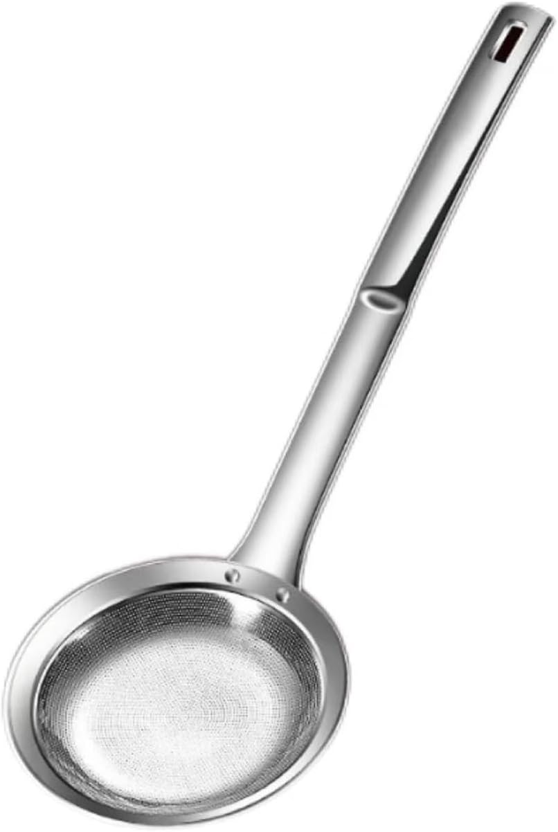Stainless Steel Skimmer Spoon 26cm Kitchen Strainer for Oil Separation and Food Filtration(Large)