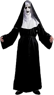 Nun Costume for Women Deluxe Scary Plus Size Halloween Costumes Outfit for Party Unisex Men Priest Cosplay Suit Black